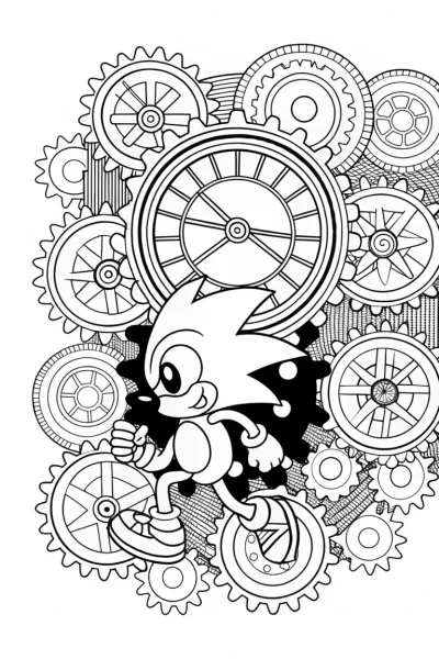 Sonic the Hedgehog’s Time Travel Adventure Coloring Page