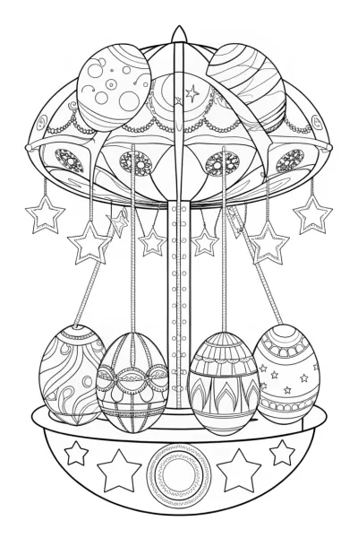 Easter egg carousel in space
