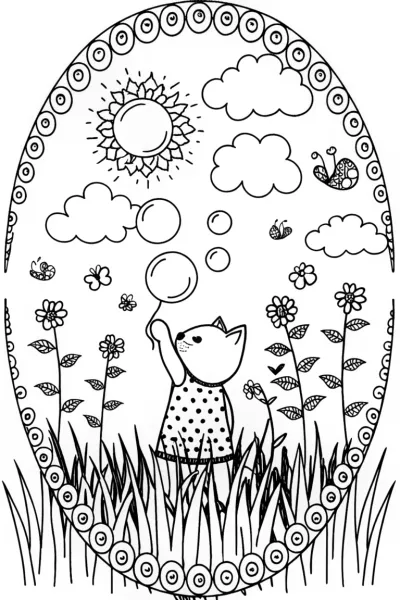 Gabby’s Magical Bubble Adventure Coloring Page