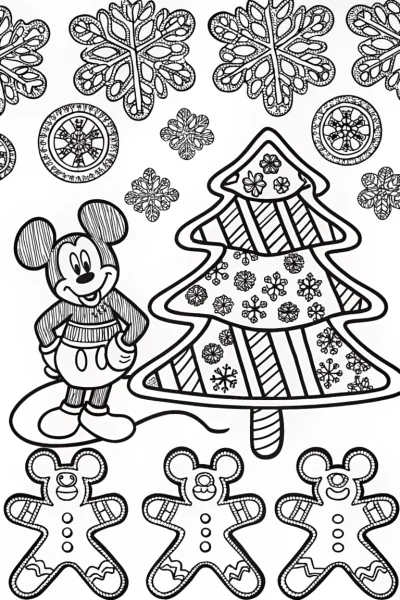 Mickey Mouse’s Christmas Cookie Parade Coloring Page