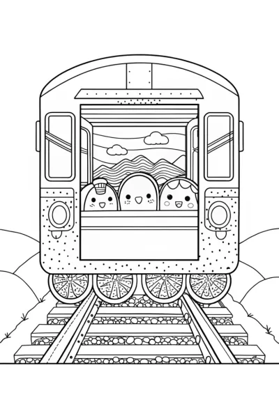 Squishmallows on a train ride