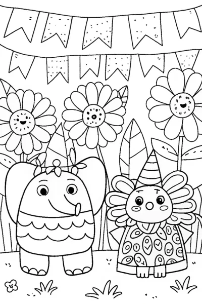Squishmallow flower festival parade coloring page