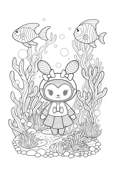 Kuromi at the underwater carnival