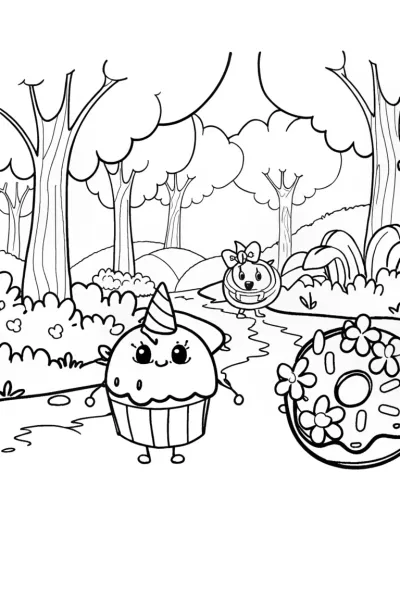 Shopkins Adventure in the Enchanted Forest Coloring Page