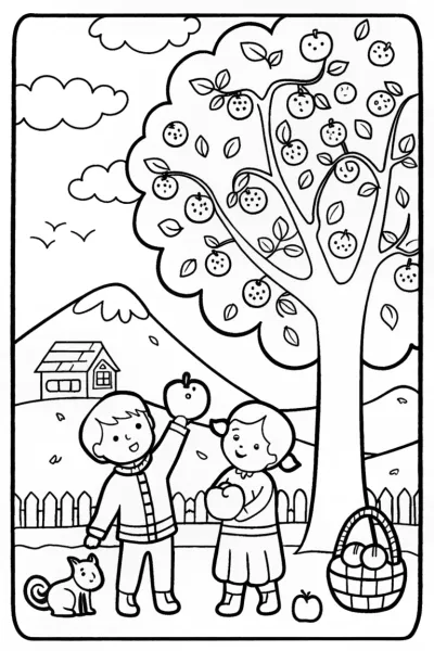 Harvest Time Adventure Coloring Page