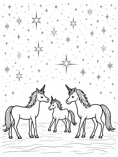 Unicorns creating constellations