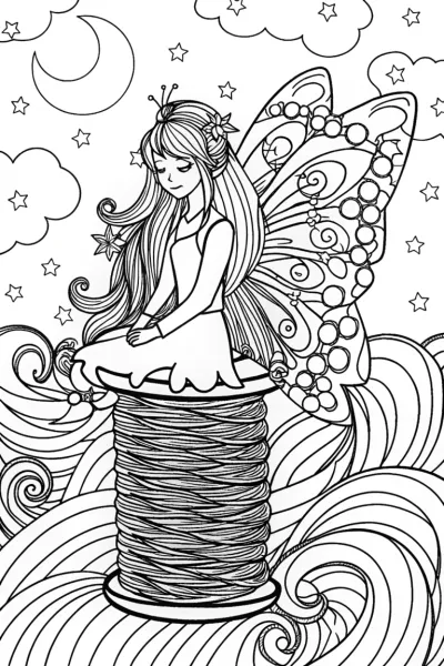 Seraphina the Dream Weaver Coloring Page