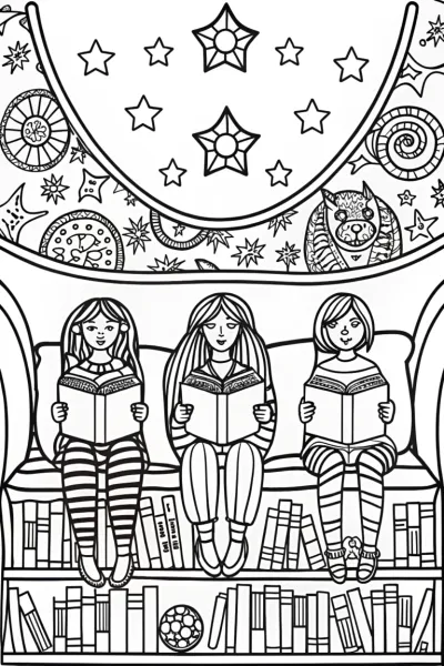 Rainbow High Enchanted Book Nook Coloring Page