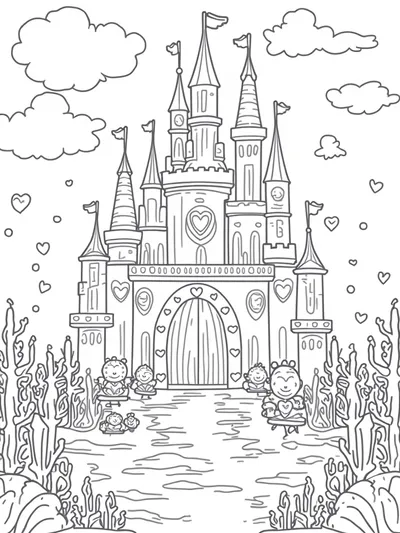 Underwater castle heart celebration