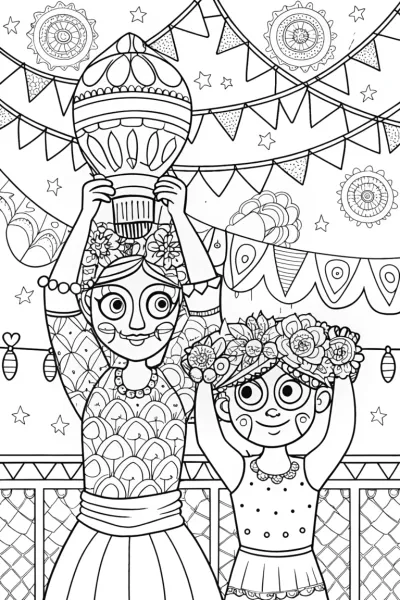 Magical Encanto Festival Coloring Page