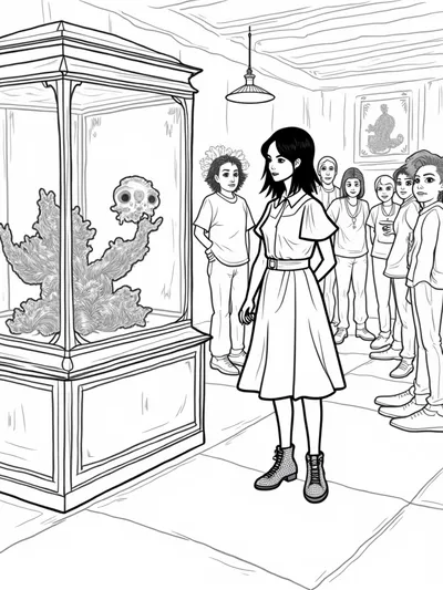 Wednesday exploring a museum