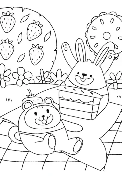Banban’s Gigantic Picnic Adventure Coloring Page