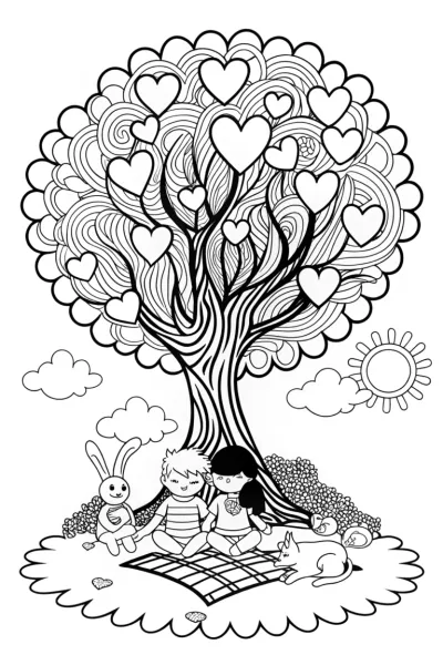 Heartwarming friendship picnic scene