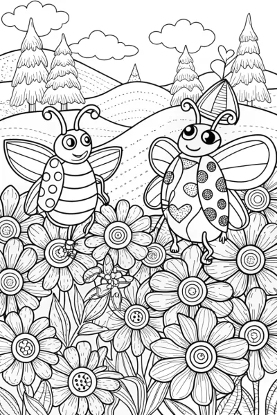 The Summer Garden Adventure Coloring Page