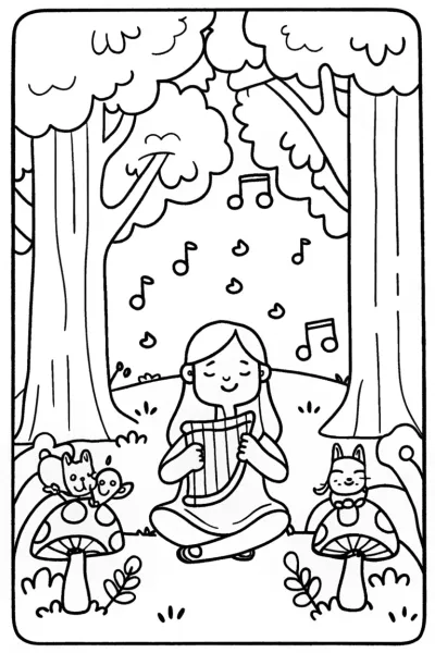 Gabby’s Magical Music Forest Coloring Page