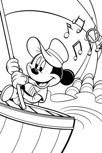 Mickey Mouse’s musical rafting