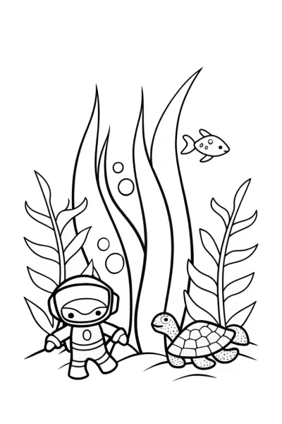 Kwazii’s Ocean Exploration Coloring Page