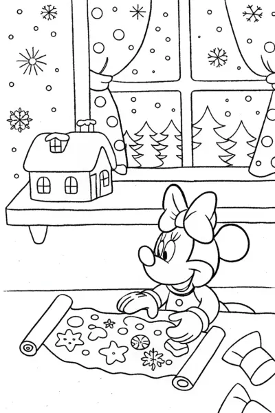 Minnie Mouse’s Magical Holiday Baking Coloring Page