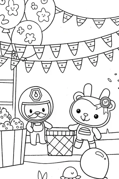 Captain Barnacles and Peso’s Ocean Carnival Coloring Page