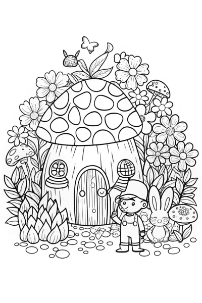 Luigi’s Magical Garden Adventure Coloring Page