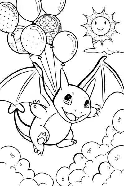 Charizard’s Skyward Adventure Coloring Page