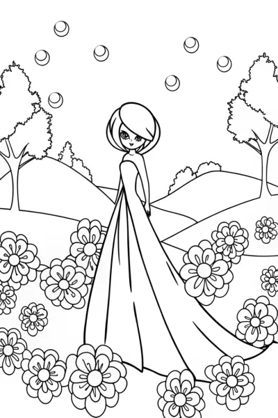 Gardevoir’s Magical Garden Coloring Page