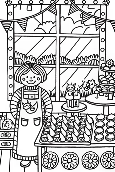 Gabby’s Cat Café Adventure Coloring Page