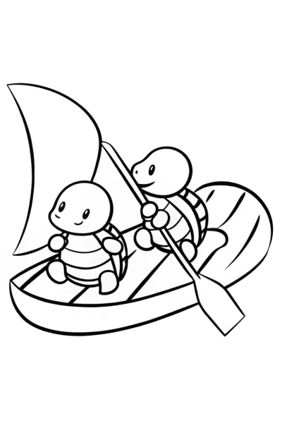 Tiny turtles on a raft adventure