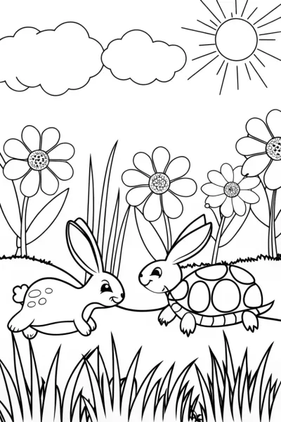 The Great Garden Race: Bunny vs. Tortoise Adventure