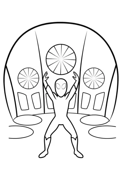 Miles Morales in a quantum art studio