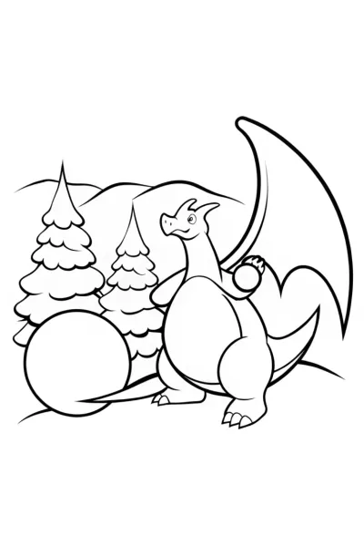 Charizard snowball fight