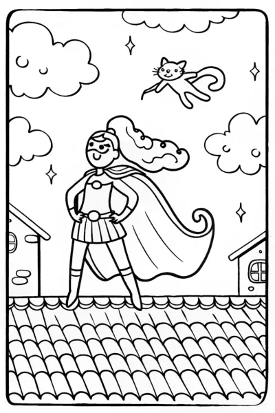 Barbie the Superhero Coloring Page