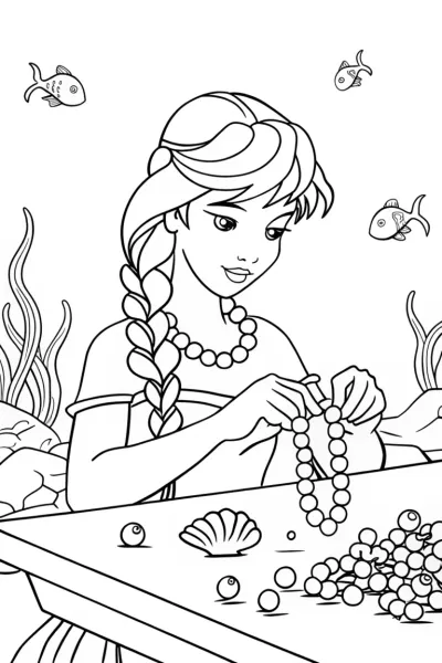 Little mermaid crafting jewelry