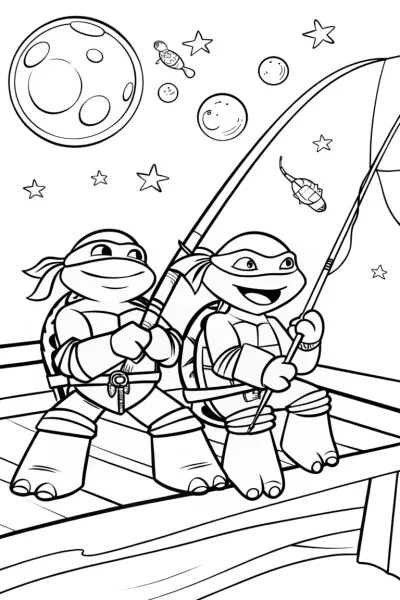 TMNT fishing in space