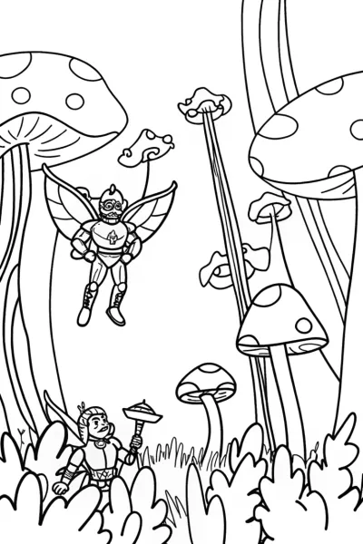 Avengers Assemble in a Magical Forest Coloring Page