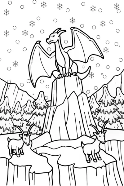 Charizard’s Marvelous Mountain Adventure Coloring Page