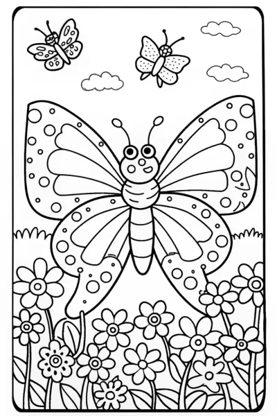 Butterfly Garden Parade Coloring Page