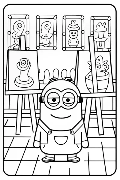 Minion’s Art Gallery Adventure Coloring Page