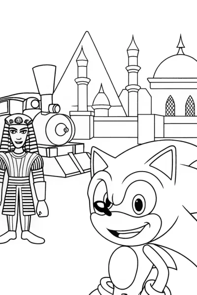 Sonic’s Time-Traveling Adventure Coloring Page