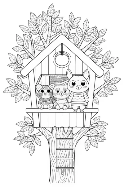Animal superheroes in a treehouse