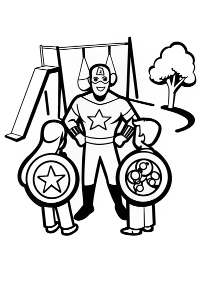 Captain America’s Shield of Friendship Coloring Page