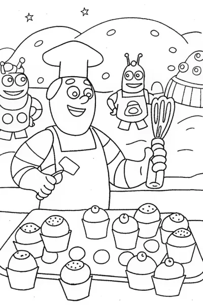 Buzz Lightyear’s Galactic Bake-Off Coloring Page
