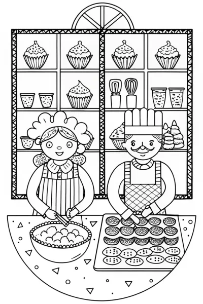 Cupcake Chic’s Sweet Bakery Showdown Coloring Page