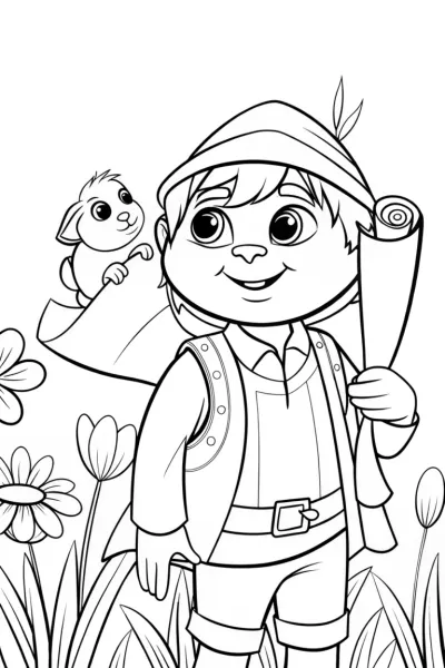 Banban’s Enchanted Garden Adventure Coloring Page