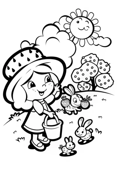 Strawberry Shortcake’s Garden of Whimsy Coloring Page