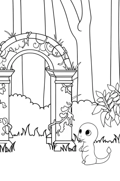 Charmander’s Tale of Discovery Coloring Page
