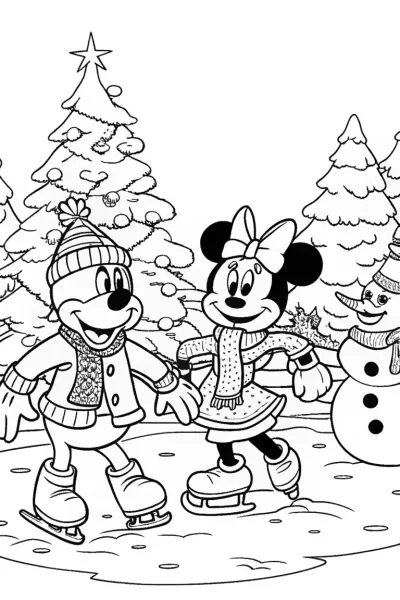 Mickey and Minnie’s Ice Skating Adventure in Winter Wonderland