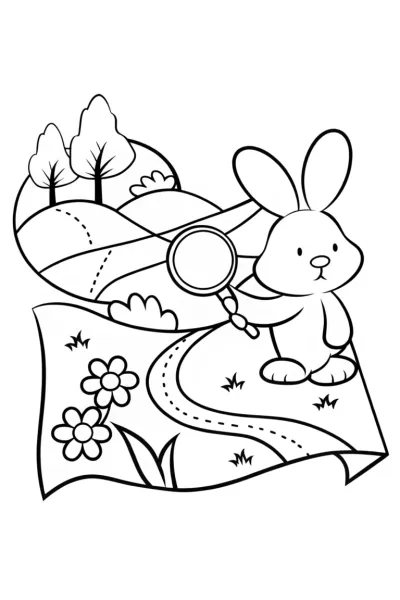 Easter Egg Treasure Map Adventure Coloring Page