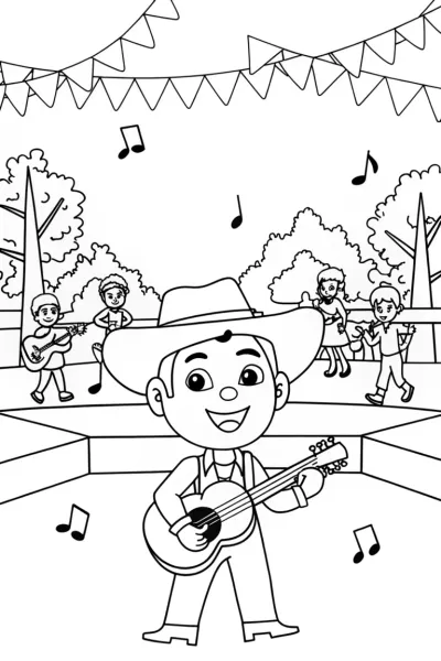 Creeper’s Music Festival Coloring Page