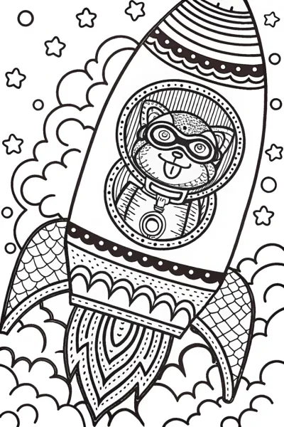Lightning Rocket Ride Coloring Page